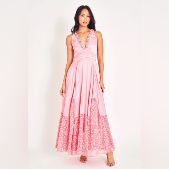 LoveShakeFancy Mirette Silk Gown SZ 6 in Powder Pink - Picture 2 of 16